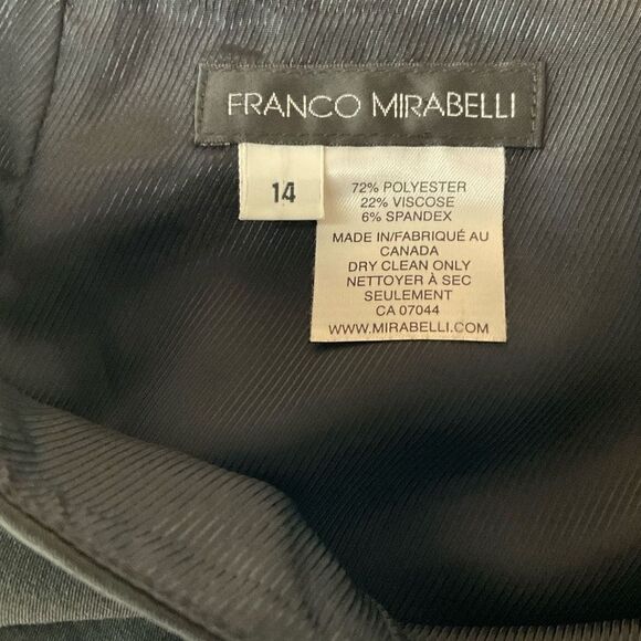 Franco Mirabelli Skirt Knee Length Black Lined 2 Back Slits Back Zipper Women 14 - Picture 9 of 12
